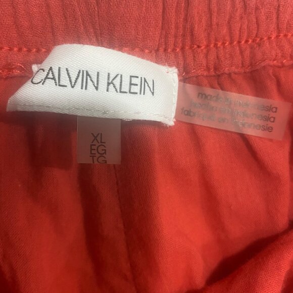 Calvin Klein Cotton Wide-Leg‎ Crop Pants XL Stretch Waist Comfortable Loungewear - Picture 2 of 8